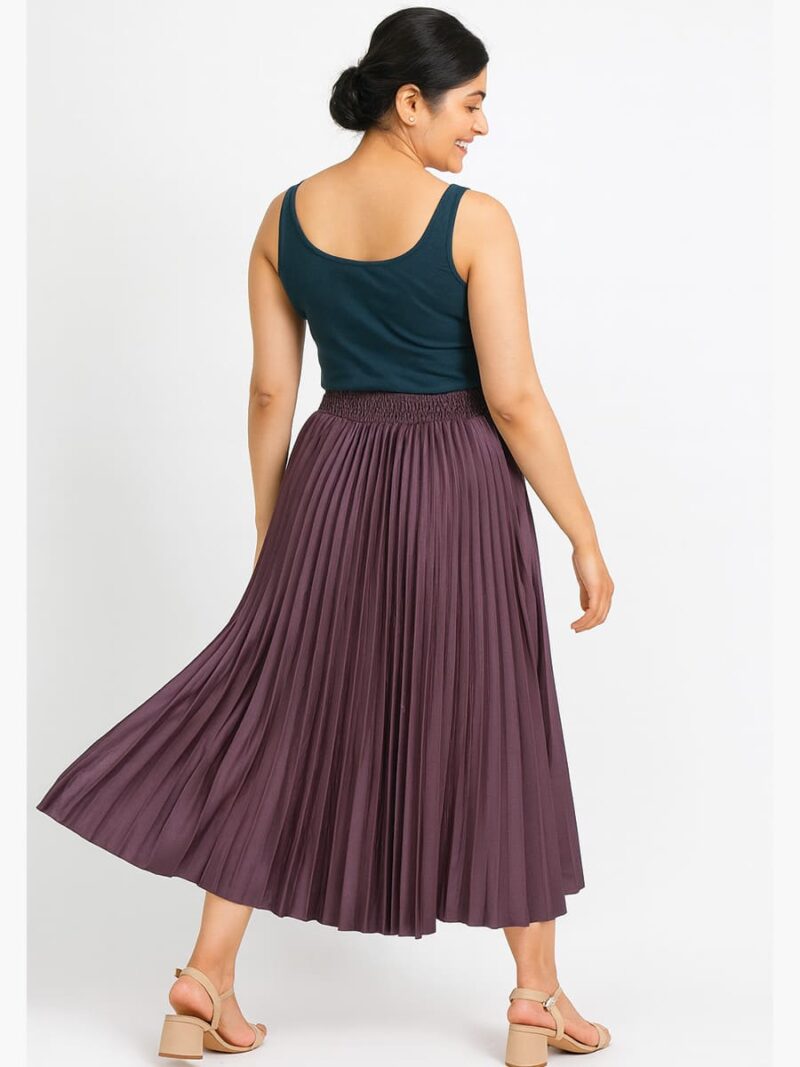 Women’s Polyester Pleated Skirt – Purple