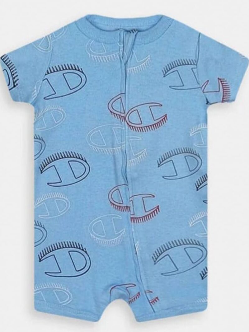 BABY Cotton Printed Romper - Blue