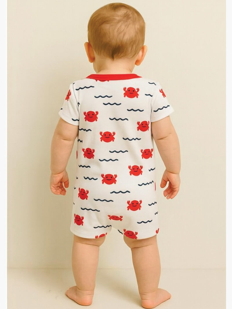 Baby Cotton Printed Romper – Red