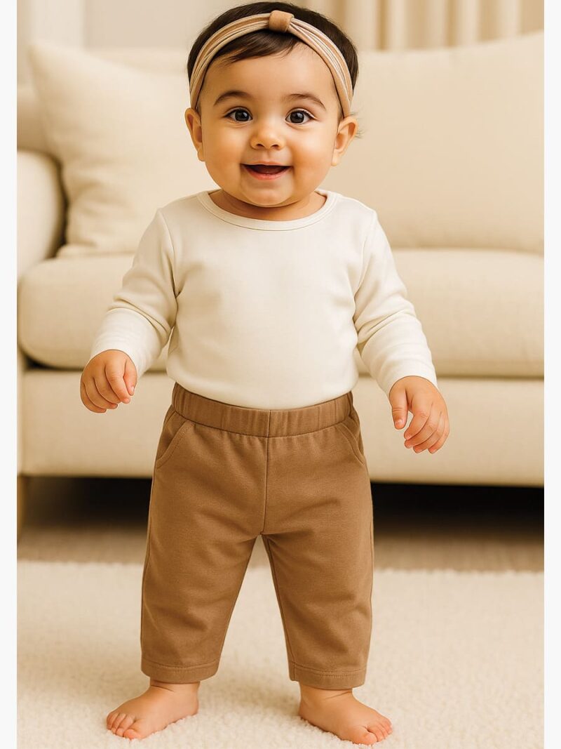 Baby Cotton Pajama Set 3 Pack - Cream & Ivory & Brown