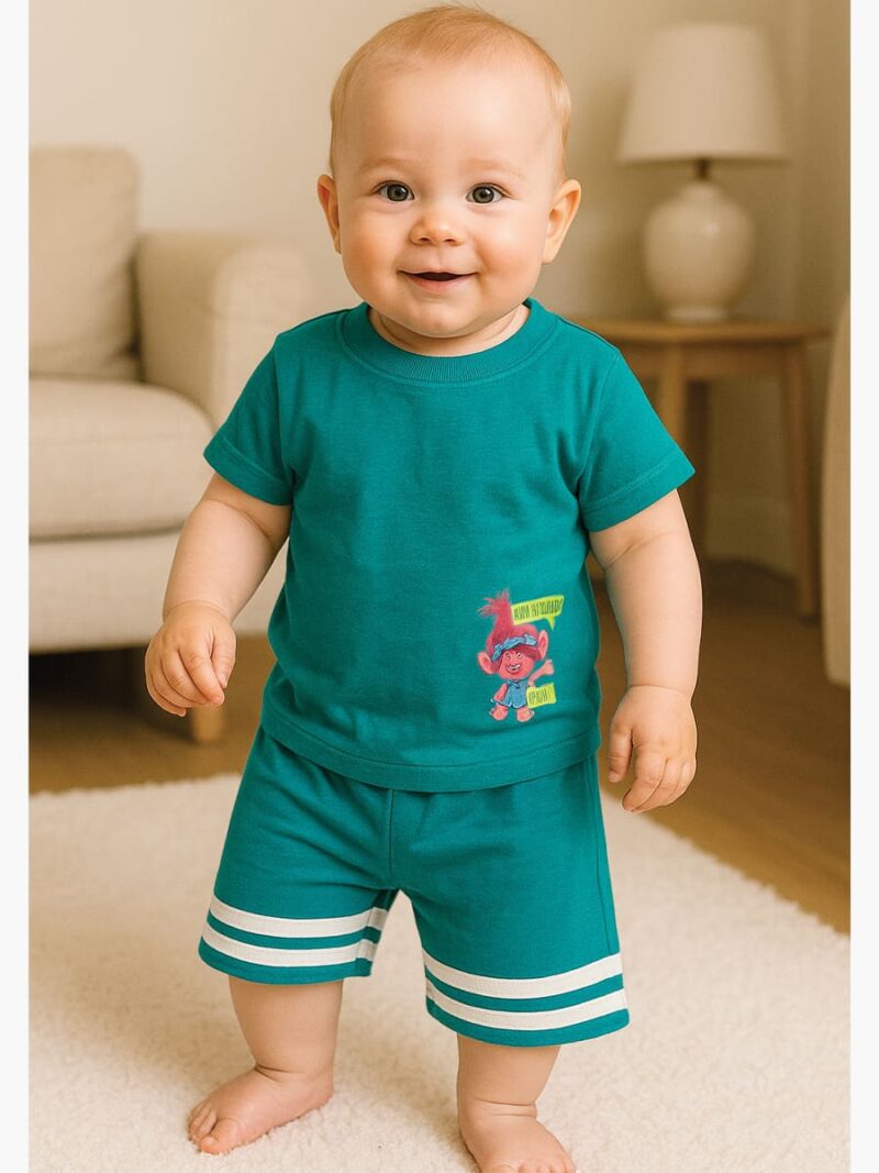 Boys Cotton Shorts 3-Pack - Forest Green , Pink , Blue