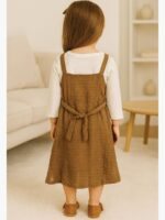 KG-TP-BMW-01-BR-6-7Y-01-B KIDS Cotton Striped Frock – Brown