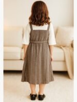 KIDS Cotton Striped Frock – Gray