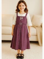 KG-TP-BMW-01-PP-10-11Y-03-F KIDS Cotton Striped Frock – Purple