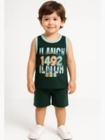 Boys Cotton Sleeveless Tank Top - Green