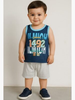 Boys Cotton Sleeveless Tank Top - Royal Blue