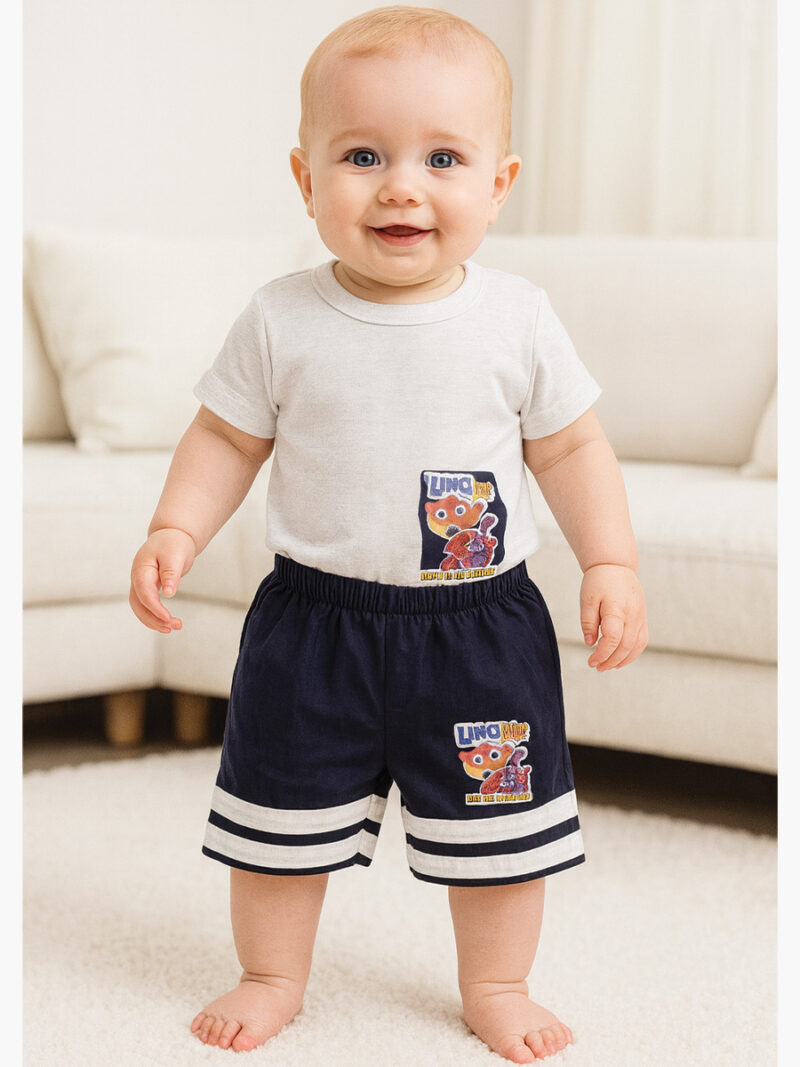 Boys Cotton Shorts 3-Pack - Mint Green ,Navy Blue ,Maroon
