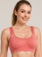 Women’s Cotton Seamless Sports Bra – Pink