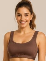 Women’s Cotton Seamless Sports Bra – Clay