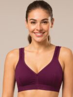 WB-V-MAX-01-BU-M-08-F Women’s Cotton Seamless Sports Bra – Burgundy