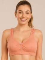 Women’s Cotton Seamless Sports Bra – Pink