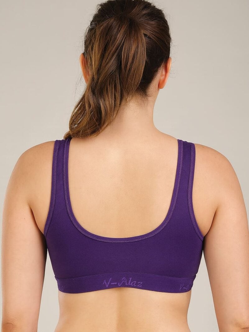 Women’s Cotton Seamless Sports Bra – Purple