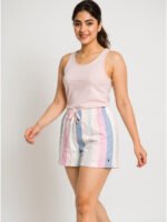 Women’s Cotton Striped Lounge Shorts – Multicolour