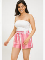 Women’s Cotton Striped Lounge Shorts – Pink