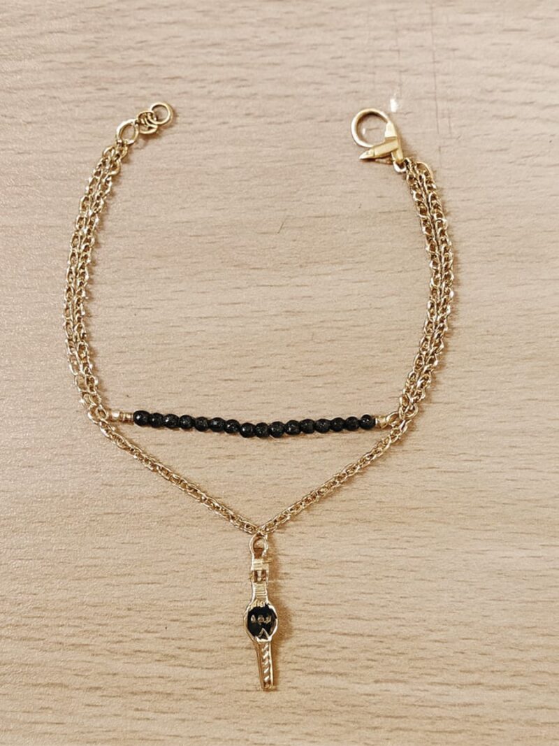 Women's Gold Double Layer Watch Charm Bracelet