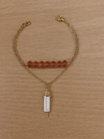 WJ-WP-BR04-PC-02-B Women's Gold Double Layer Watch Charm Bracelet