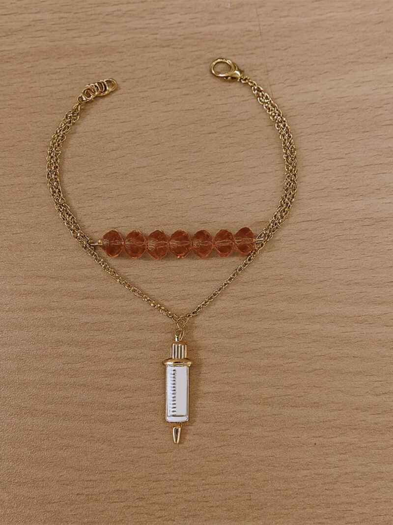 Women's Gold Double Layer Watch Charm Bracelet