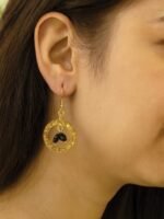 Women's Gold Glitter Resin Hoop Earrings