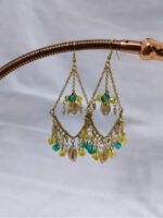WJ-WP-ER06-SY-TL-01-B Women's Bohemian Gold Crystal Drop Earrings