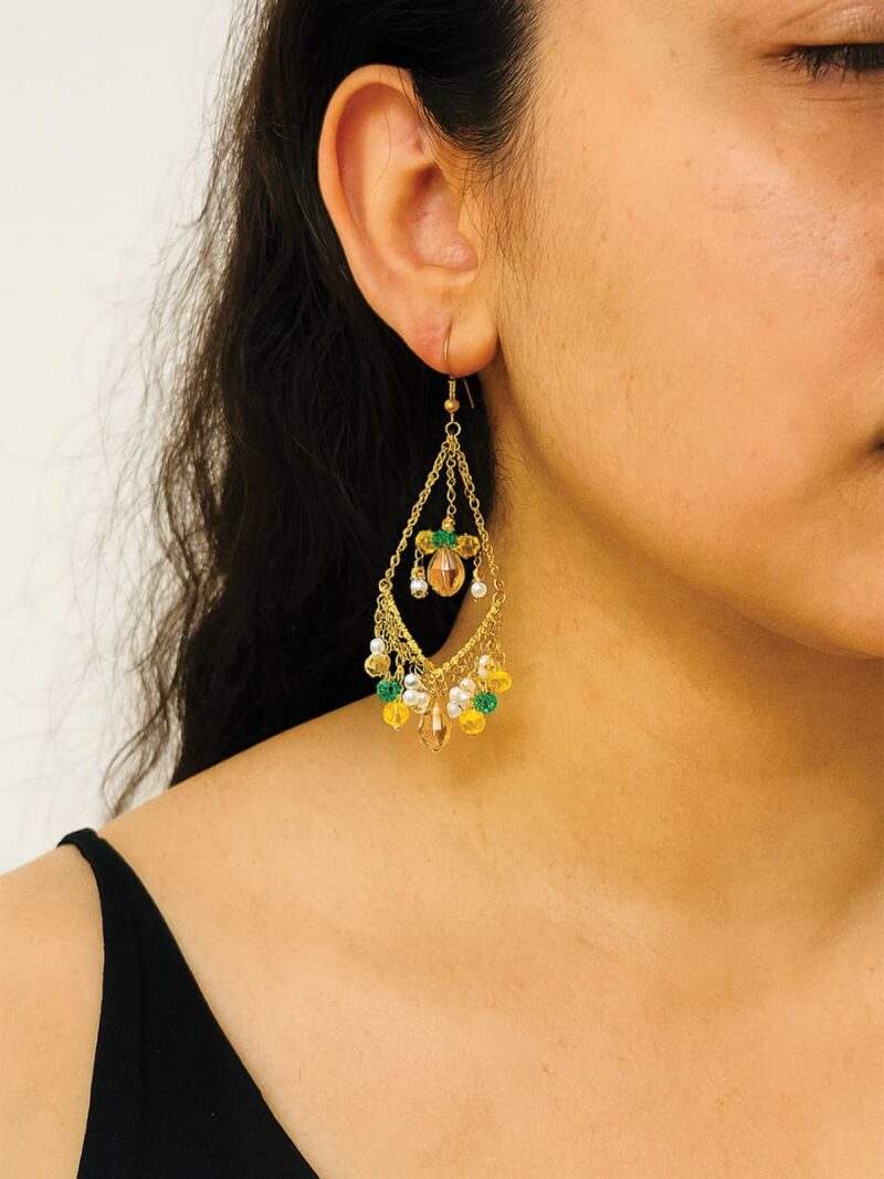 Women's Bohemian Gold Crystal Drop Earrings