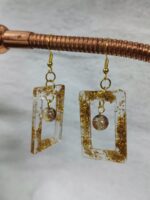 Women’s Resin Triangle Gold Glitter Earrings