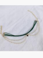 Women’s Green Beaded Pearl Chain Choker Necklace