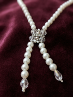 WJ-WP-NK01-WH-02 (3) Women’s Silver Pearl Crystal Drop Necklace