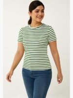 Women's Cotton Ringer T-Shirt - Olive Green