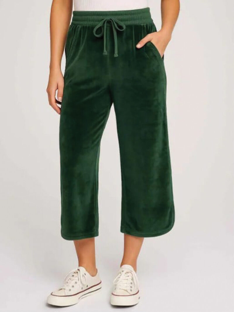 Women’s Cotton Wide-Leg Pants - Green