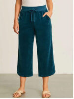 WP-W13182MXG1-01-TL-L-05-B Women’s Cotton Wide-Leg Pants - Teal