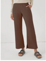 WP-WP-W13182MXA5-06-BR-XXXL-03-B Women's Cotton Flared Pants - Coffee Brown