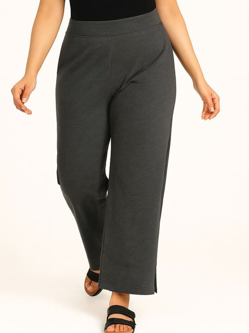 Women's Cotton Flared Pants - Gray