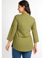 Women’s Cotton Textured Top – Olive Green
