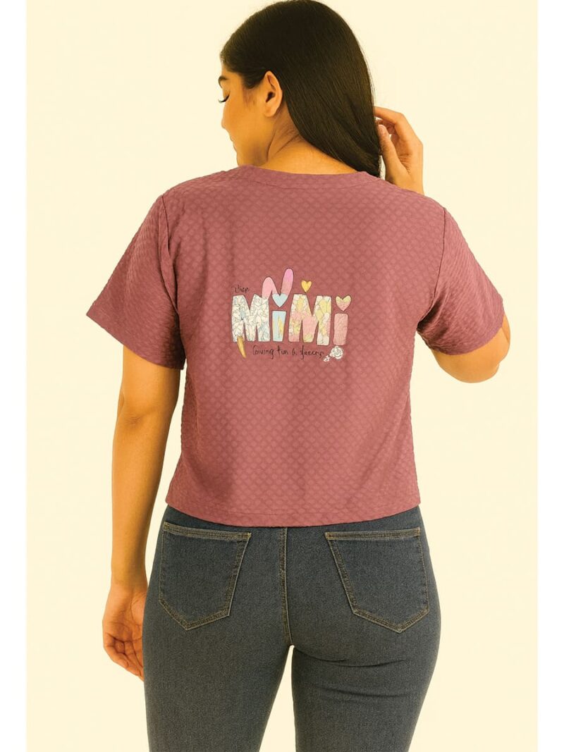 Women’s Cotton Textured Crop Top - Mauve