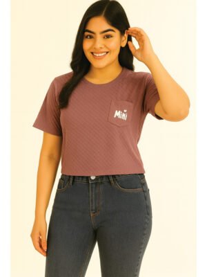 Women’s Cotton Textured Crop Top - Mauve