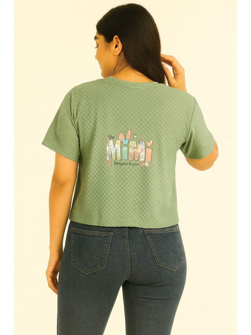 Women’s Cotton Textured Crop Top - Seafoam Green