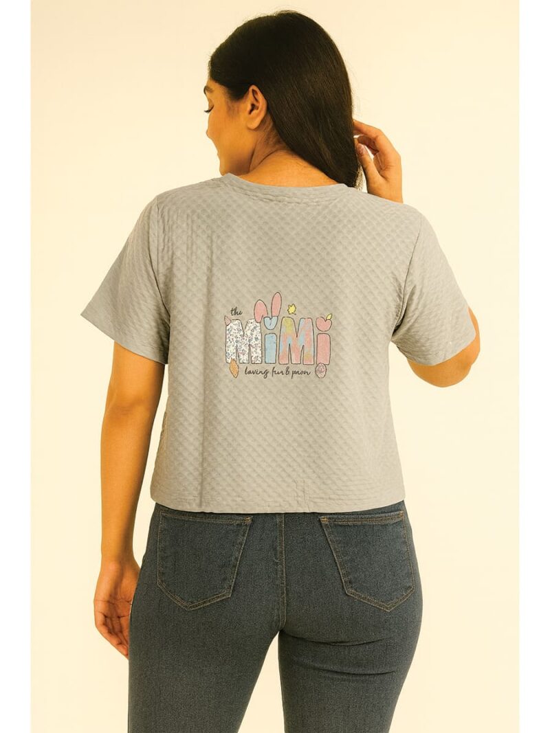 Women’s Cotton Textured Crop Top - Silver