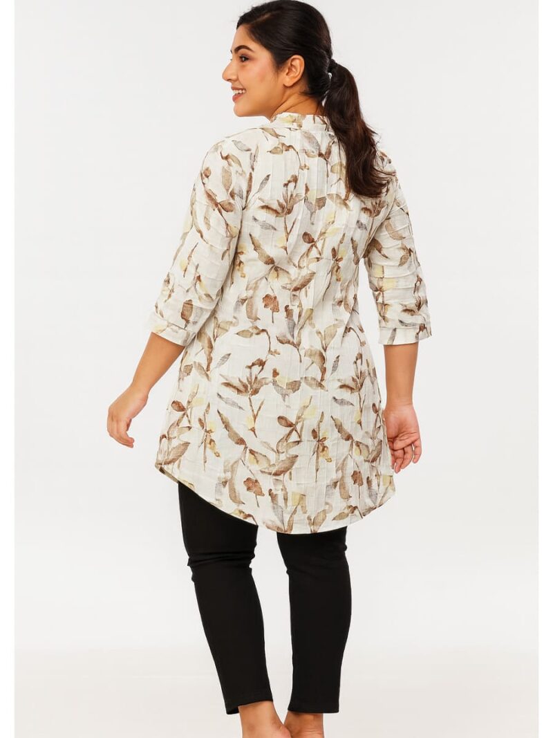 Women’s Cotton Printed Tunic Top – Brown