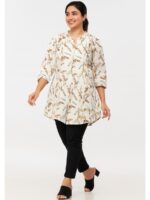 WTOP-RC-05-BR-XL-04-F Women’s Cotton Printed Tunic Top – Brown