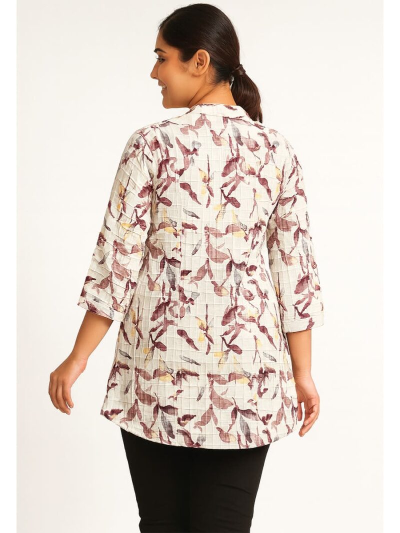Women’s Cotton Printed Tunic Top – Burgundy