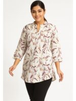 WTOP-RC-05-BU-XL-02-F Women’s Cotton Printed Tunic Top – Burgundy