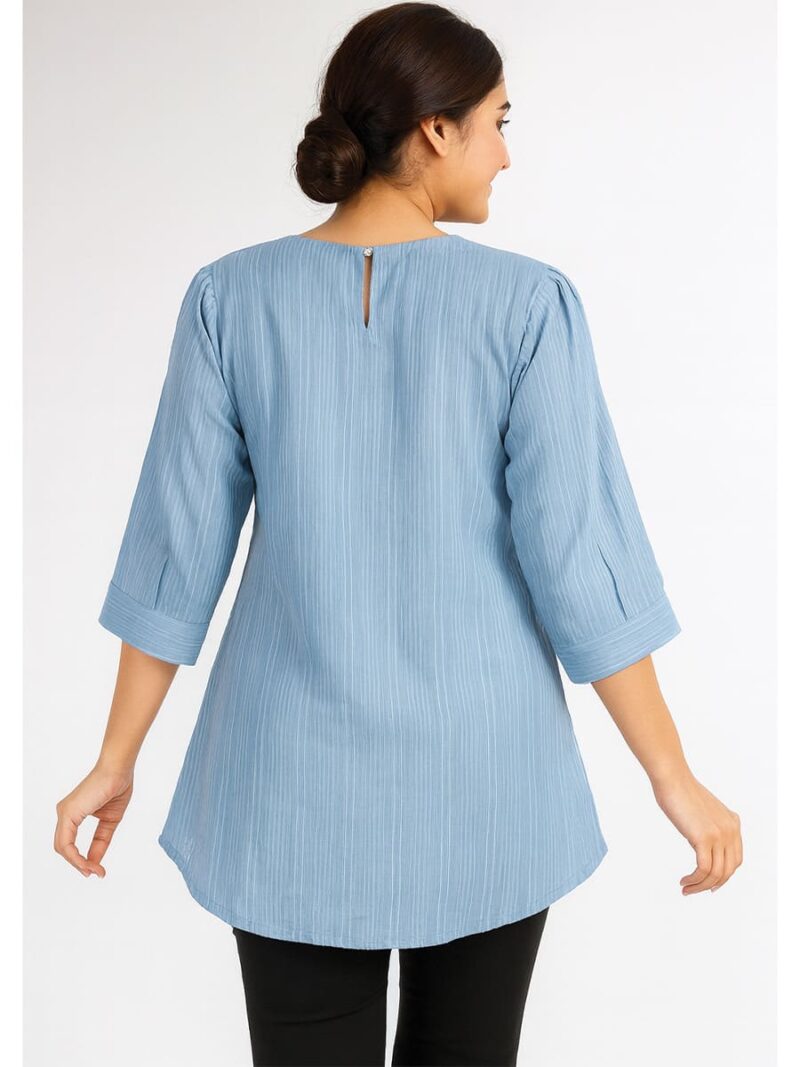 Women’s Cotton Textured Top – Blue