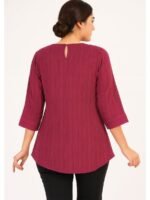 WTOP-SHRADHA-01-MR-XXL-02-B Women’s Cotton Textured Top – Maroon