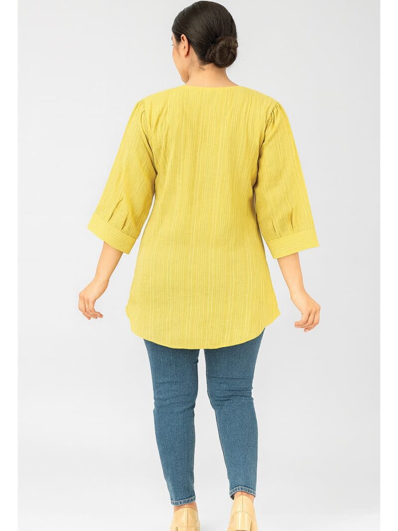 Women’s Cotton Textured Top – Mustard Yellow