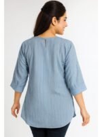 Women’s Cotton Textured Top – Ash Gray