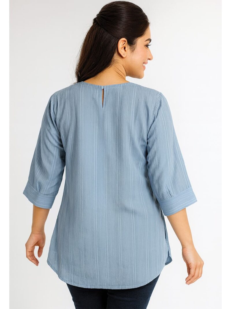 Women’s Cotton Textured Top – Ash Gray