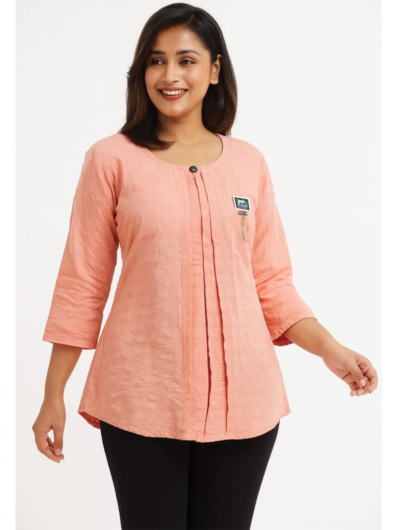 WTOP-SHRADHA-02-PC-XXL-03-F Women’s Cotton Textured Top – Peach
