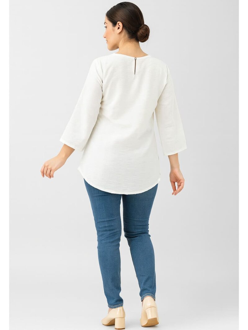 Women’s Cotton Textured Top – White