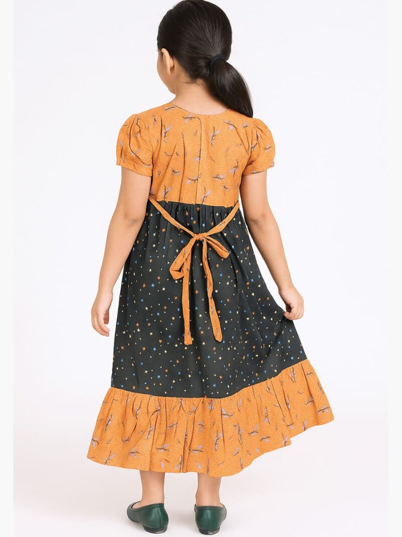 Girls Cotton Nighty Printed - Black