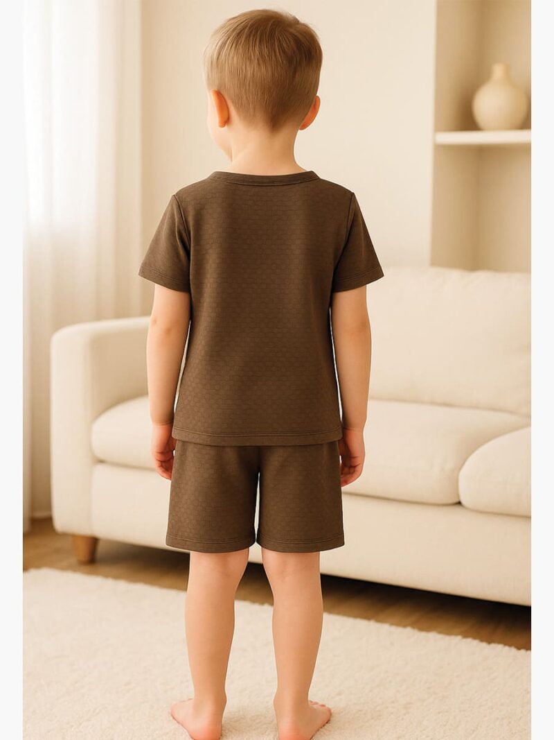 Kids’ Cotton Shorts Set – Coffee